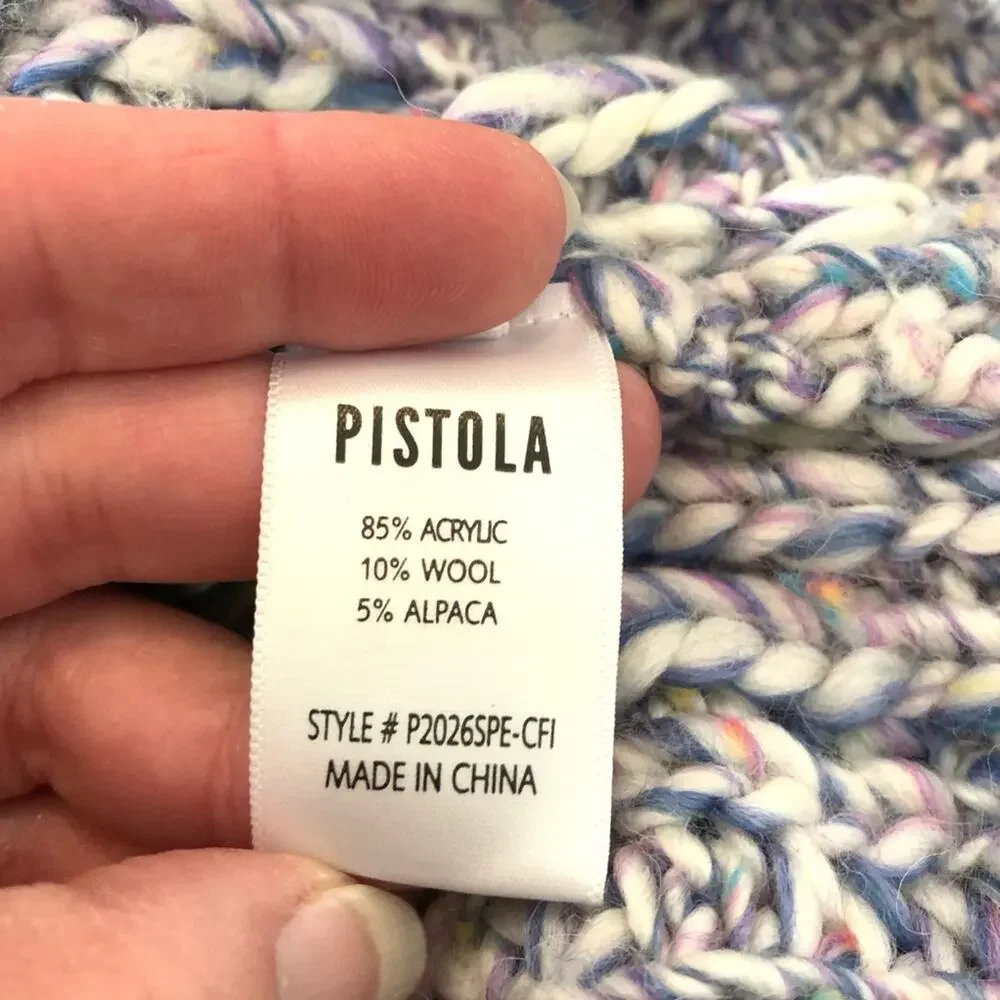 Pistola Lorena purple white confetti wool alpaca blend button cardigan Small